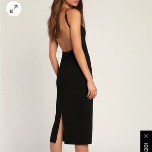 Lulu’s Black Backless Halter Midi Dress